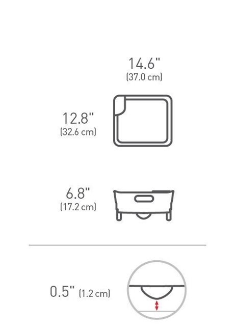 Поставка за сушене на съдове, пластмаса, 37 x 32,6 x 17,2 см - "simplehuman"