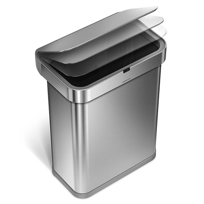 Cos de gunoi cu senzor, 58 L, inox - simplehuman