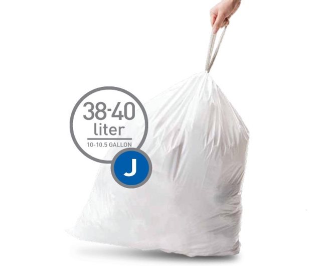 Торби за боклук, код J, 30-45 L / 20 бр., пластмаса - марка "simplehuman"