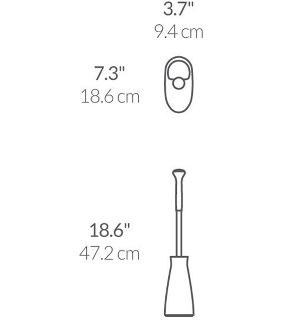 Четка за тоалетна, 47,2 см, бяла - марка "simplehuman".