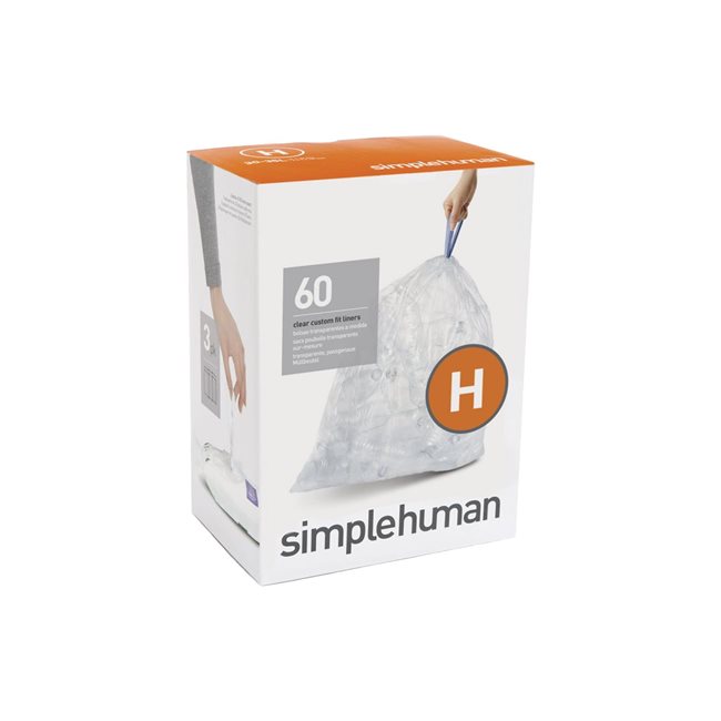 Торби за боклук, код H, 30-35 L / 60 бр., пластмаса - марка "simplehuman"