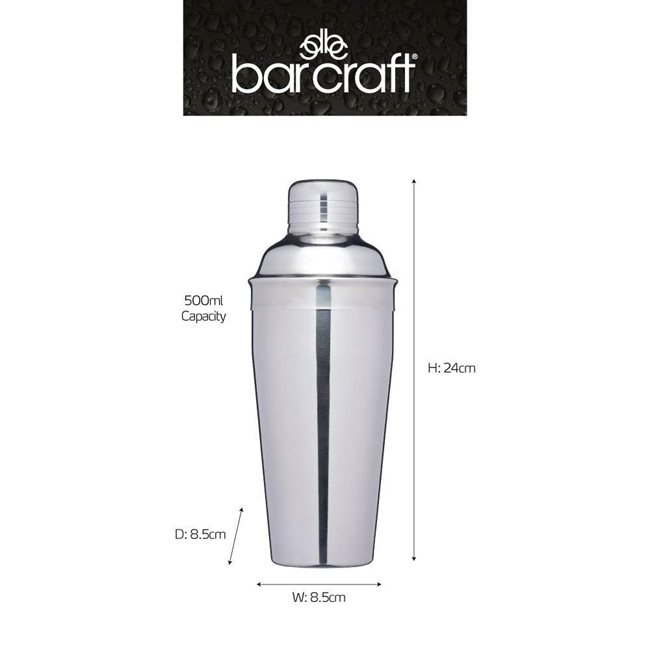 Шейкър за коктейли от неръждаема стомана 500 мл "BarCraft" - от Kitchen Craft