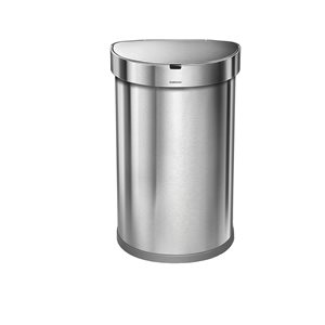 Кофа за боклук със сензор, полукръгла, 45 L, неръждаема стомана - марка "simplehuman"