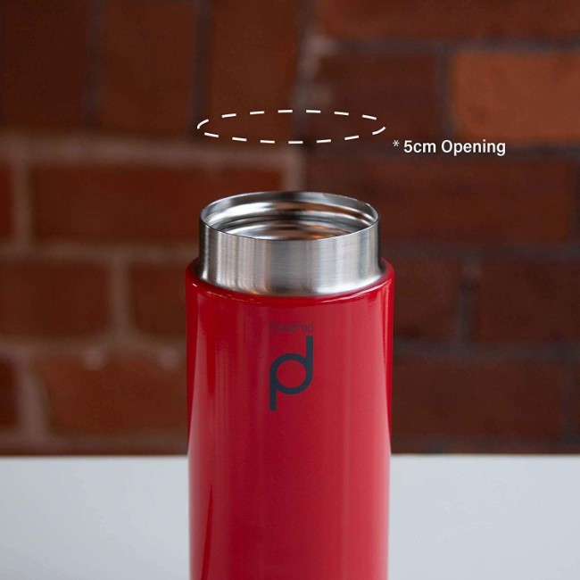 "DrinkPod" термоизолираща бутилка, изработена от неръждаема стомана, 300 мл, Червена - Grunwerg