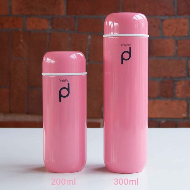 "DrinkPod" термоизолираща бутилка, изработена от неръждаема стомана, 300 мл, Розова - Grunwerg