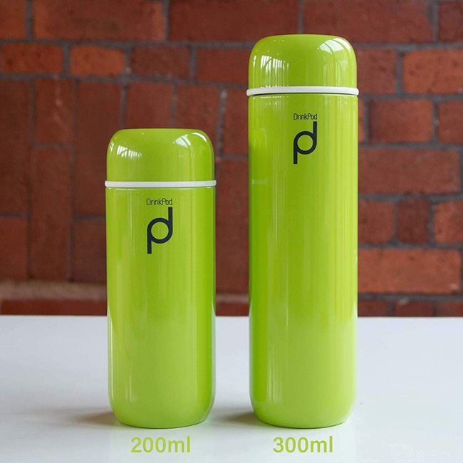 Топлоизолационна бутилка "DrinkPod", изработена от неръждаема стомана, 200 мл, Зелена - Grunwerg