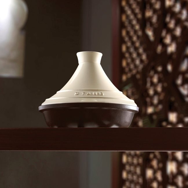Таджин, изработен от чугун с керамичен капак, 20 см/0,6 л, <<Cream>> - Стауб