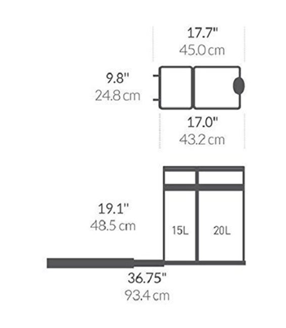 Прибиращ се кош за боклук, с отделения, 35 L - марка "simplehuman".