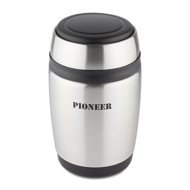Топлоизолационна чаша "Пионер" с чаена лъжичка, за супа, 580 мл, неръждаема стомана - Grunwerg