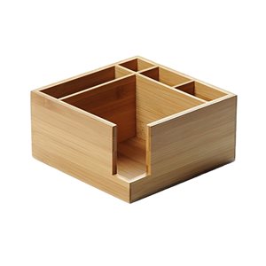 Кутия за прибори и салфетки, 18 х 18 см, бамбук - Kesper