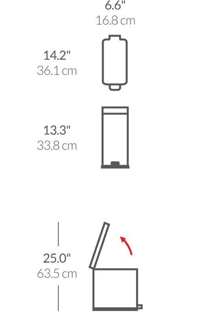 Кошче за боклук с педал, 10 л, неръждаема стомана - марка "simplehuman".