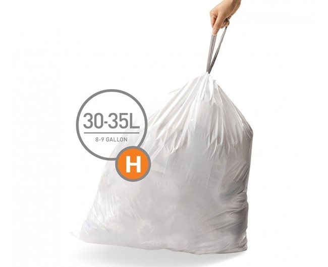 Торби за боклук, код H, 30-35 L / 20 бр., пластмасови - марка "simplehuman"