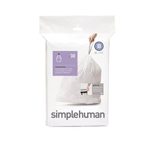 Торби за боклук, код B, 6 L / 30 бр., пластмасови - марка "simplehuman"
