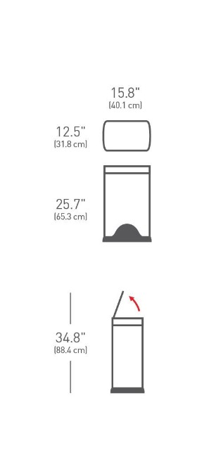 Кошче за боклук с педал, 38 L, неръждаема стомана - simplehuman