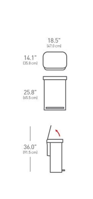 Кошче за боклук с педал, 55 L, неръждаема стомана - марка "simplehuman".