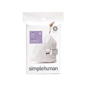 Торби за боклук, код D, 20 L / 20 бр., пластмасови - марка "simplehuman"
