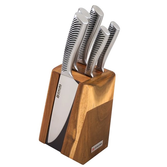 Комплект ножове от 6 части, магнитен държач - Zokura