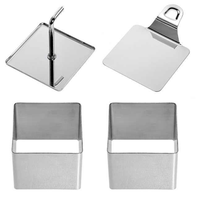 Комплект квадратни форми от неръждаема стомана 6,5x6,5 см, 4 броя - Westmark