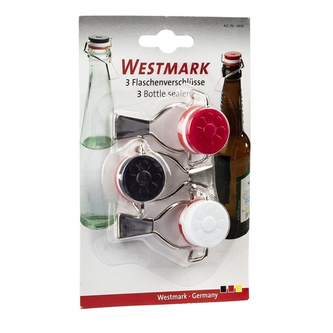 Комплект от 3 запушалки за запечатване на бутилки, с дръжка - Westmark