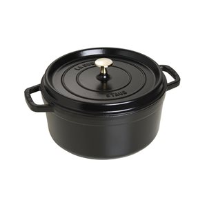 Тенджера за готвене "Cocotte", изработена от чугун, 26 см/5,2 л, Black - Staub 