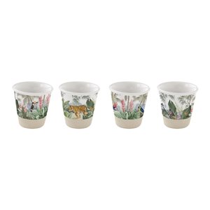 Комплект от 4 чаши за еспресо, изработени от керамика, 100 мл, колекция "Tropical Paradise" - Nuova R2S