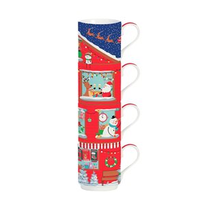Комплект порцеланови чаши "Christmas Neighbours" 4 275 мл - Nuova R2S