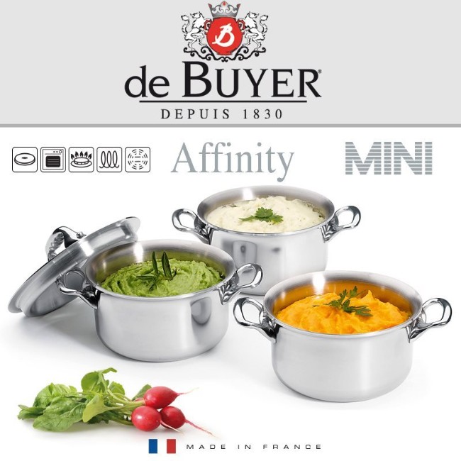 Мини тенджера "Affinity", 13 см / 0,75 л - марка "de Buyer"