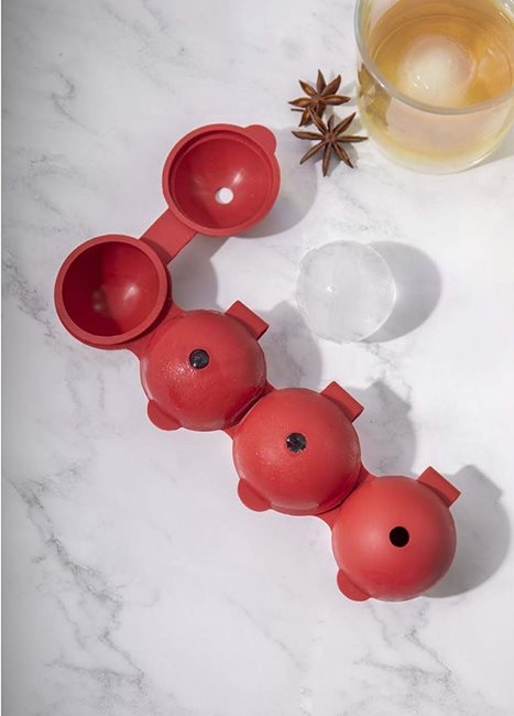 Сферична форма за лед, 21,5 x 7 x 4 см, силикон, червена - от Kitchen Craft