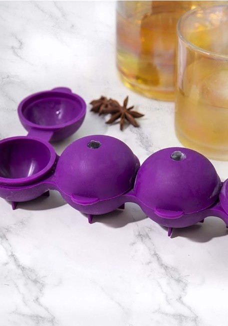 Сферична форма за лед, 21,5 × 7 × 4 см, силикон, лилава – произведена от Kitchen Craft