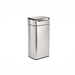 Тънък кош за боклук, с горен педал, 30 L, неръждаема стомана - марка "simplehuman"
