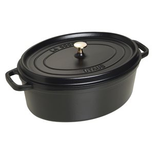 Овална тенджера за готвене Cocotte, изработена от чугун 37 см/8 л, Black - Staub