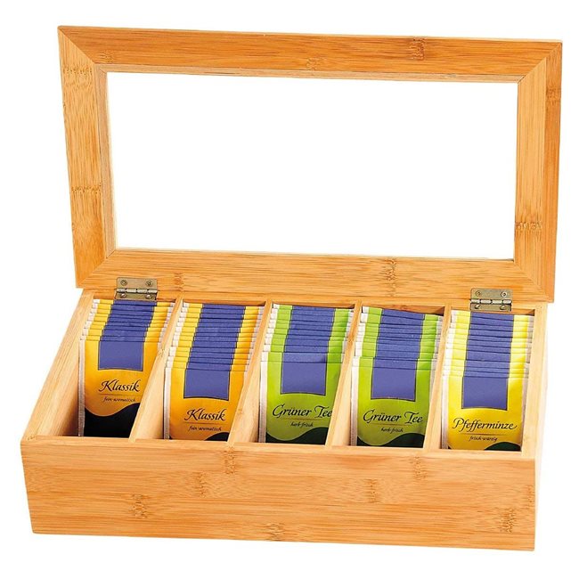 Кутия за пакетчета за чай, 36 х 20 см, бамбук - Kesper