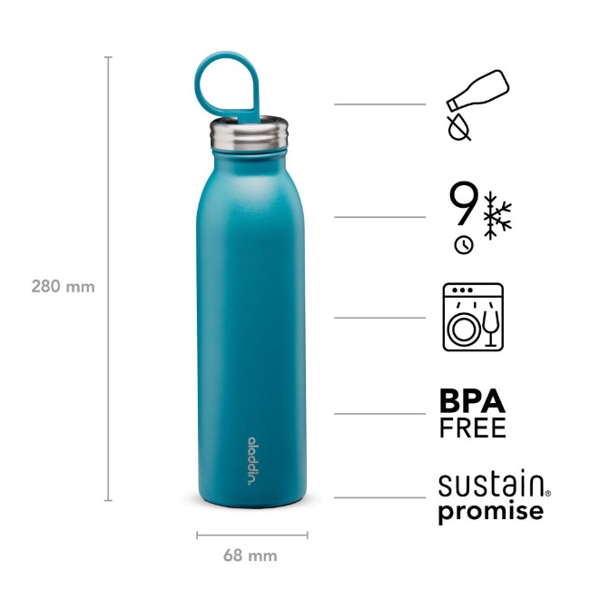 Бутилка от неръждаема стомана, 550 мл, "Chilled Thermavac", Aqua Blue - Aladdin