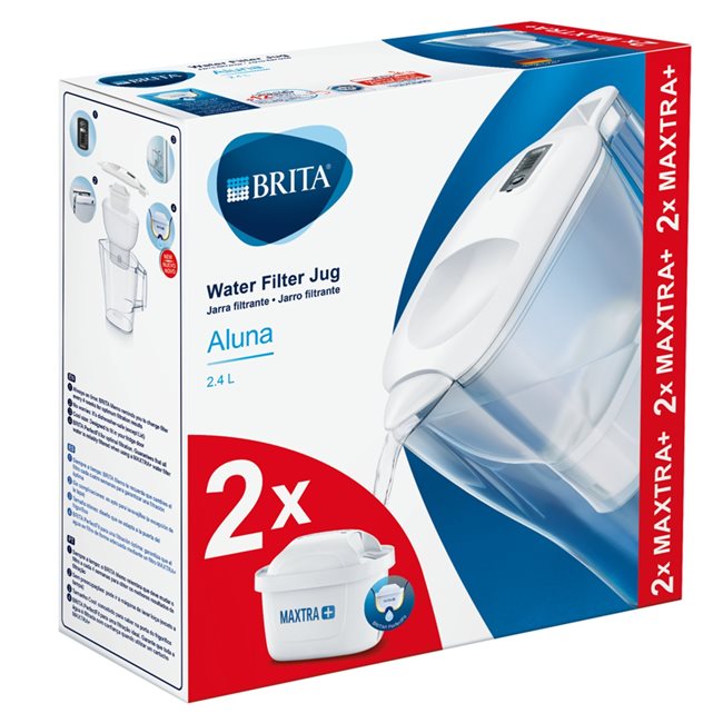 BRITA Aluna 2.4 L филтърна чаша + 2 филтъра Maxtra+