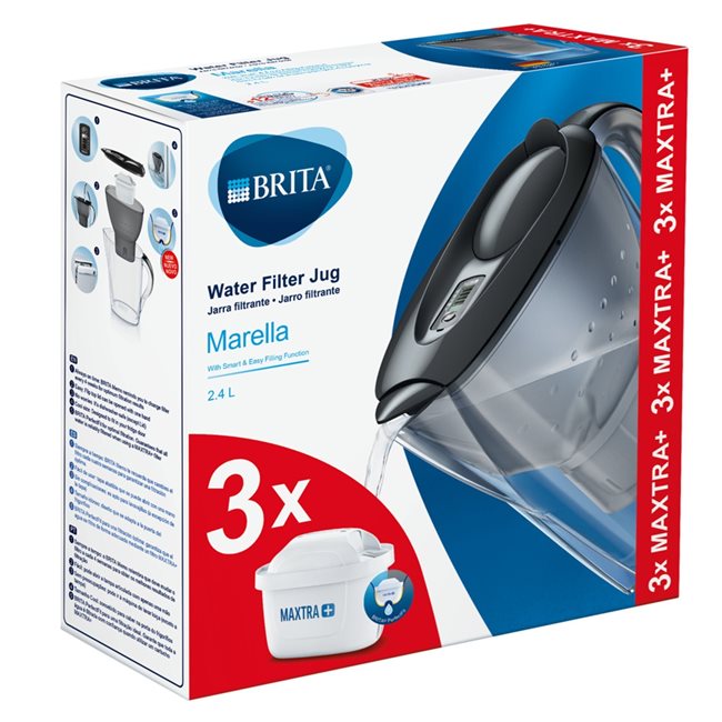 Starter Pack BRITA Marella 2.4 L (grey) + 3 филтъра Maxtra+