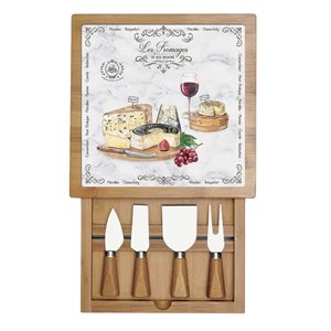 Комплект за сервиране на сирене "Les Fromages" от 6 части, 25,5 x 25,5 см - Nuova R2S