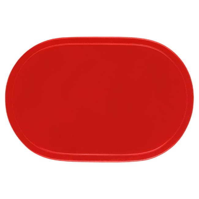 Овална подложка за маса "Fun", 45,5 х 29 см, винил, червен - Saleen