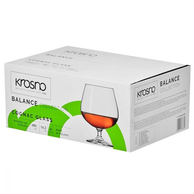 Комплект от 6 чаши коняк 480 мл, "Balance" - Krosno