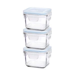 Комплект от 3 контейнера за съхранение на храна, изработени от стъкло - Glasslock