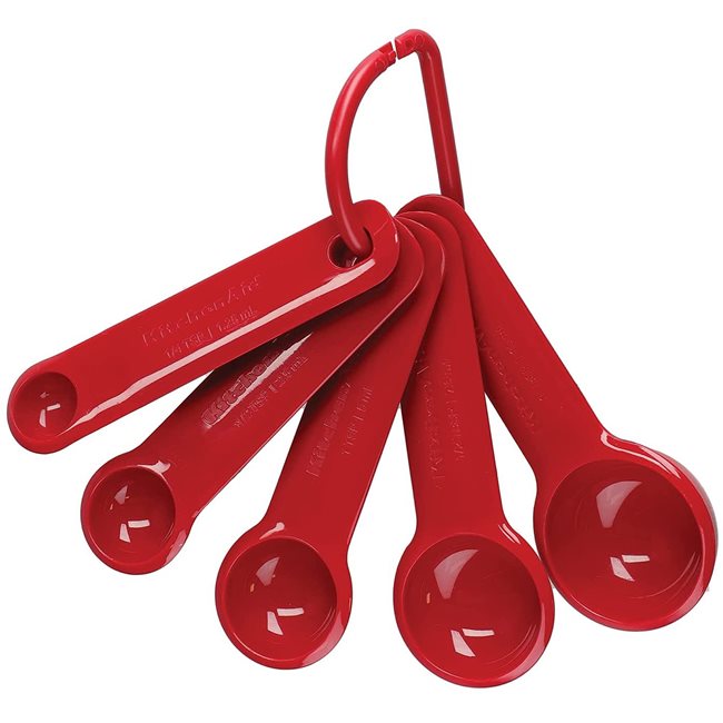 Комплект от 5 броя мерителни лъжички, цвят "Empire Red" - марка KitchenAid