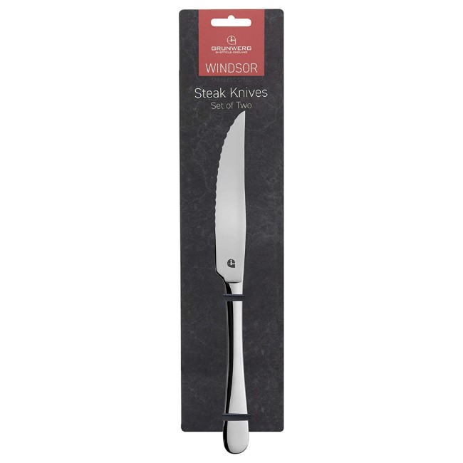 Комплект от 2 ножа за пържола "Уиндзор", неръждаема стомана - Grunwerg