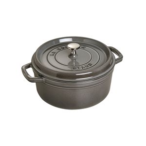 Чугунена тенджера Cocotte, 24 см/3,8 л, "Graphite Grey" - Staub