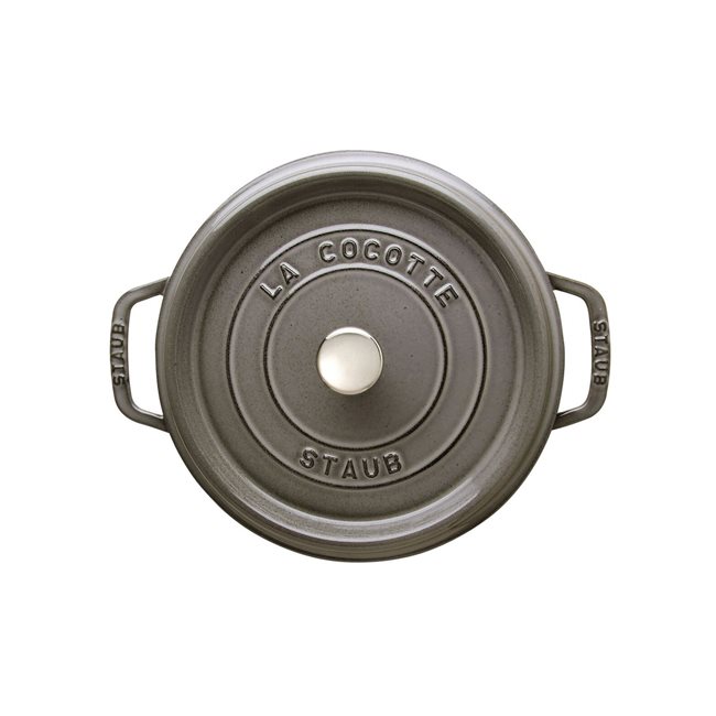 Чугунена тенджера Cocotte, 24 см/3,8 л, "Graphite Grey" - Staub