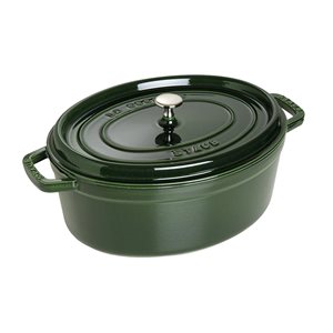 "Cocotte" овална тенджера за готвене, изработена от чугун 31 см/5,5 л, <<Basil>> - Стауб 