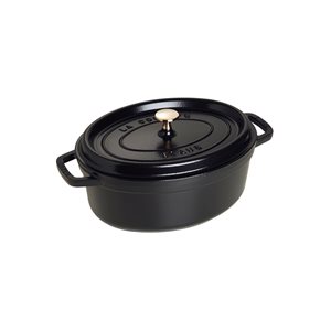 Овална тенджера за готвене Cocotte, изработена от чугун, 23 см/2,35 л, Black - Staub