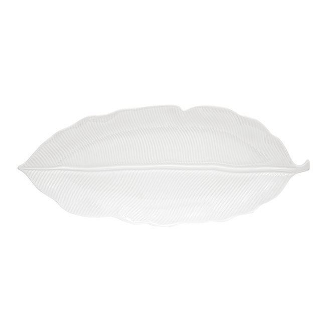 "Листа Бял" порцеланов поднос, 39 х 16 см, произведен от Nuova R2S 