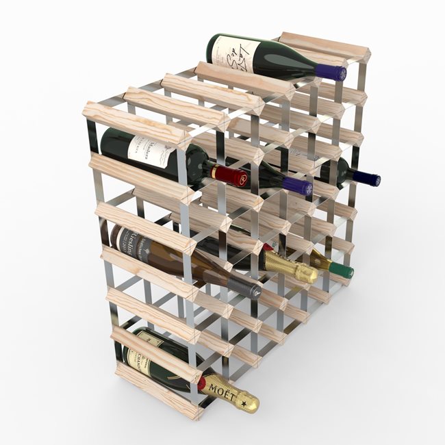 Стелаж за 42 бутилки вино, борова дървесина, Natur - RTA
