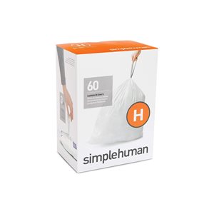 Торби за боклук код H, 30-35 L / 60 бр., пластмасови - марка "simplehuman"