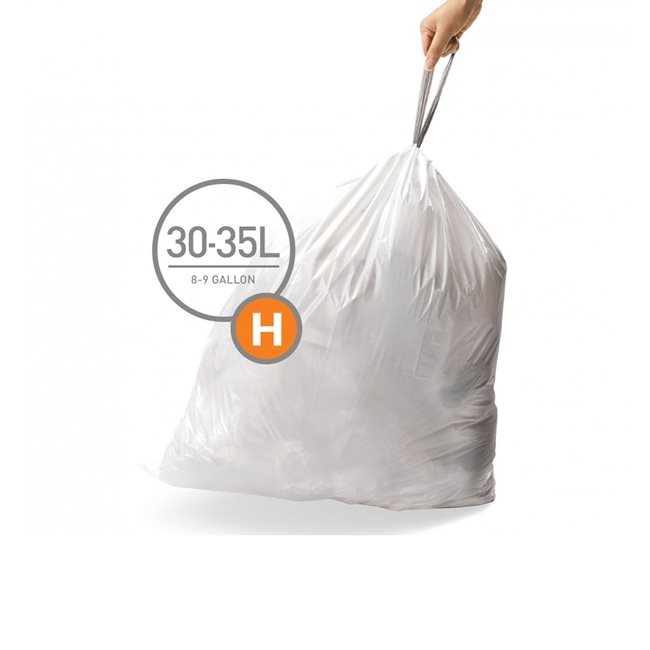 Торби за боклук код H, 30-35 L / 60 бр., пластмасови - марка "simplehuman"