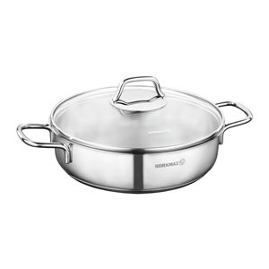 Тиган, неръждаема стомана, с капак, 26см / 3.6L, "Перла" - Коркмаз